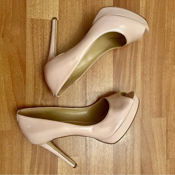 Michael Kors Nude Peep Toe Heels Pumps - Picture 1 of 5